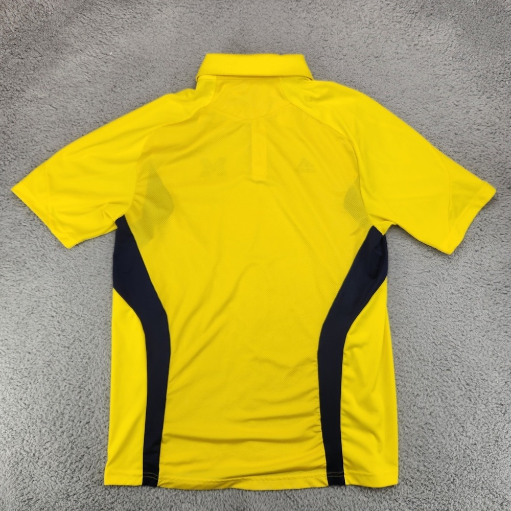 ADIDAS University of Michigan Wolverines Clima Lite Polo Shirt Mens M Yellow - Picture 2 of 5